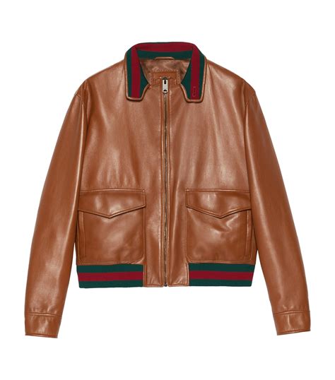 gucci leather jacket pr|gucci bomber jacket men's.